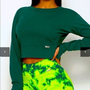 Bombshell top super sexy long sleeve open back